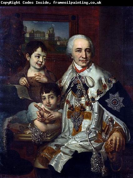 Vladimir Lukich Borovikovsky Portrait of count G.G. Kushelev with children
